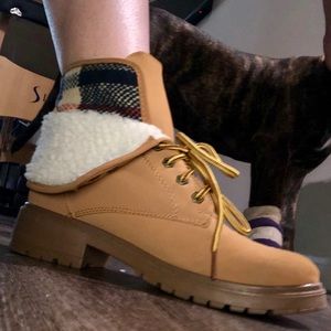 Fall Boots With Plaid Accent